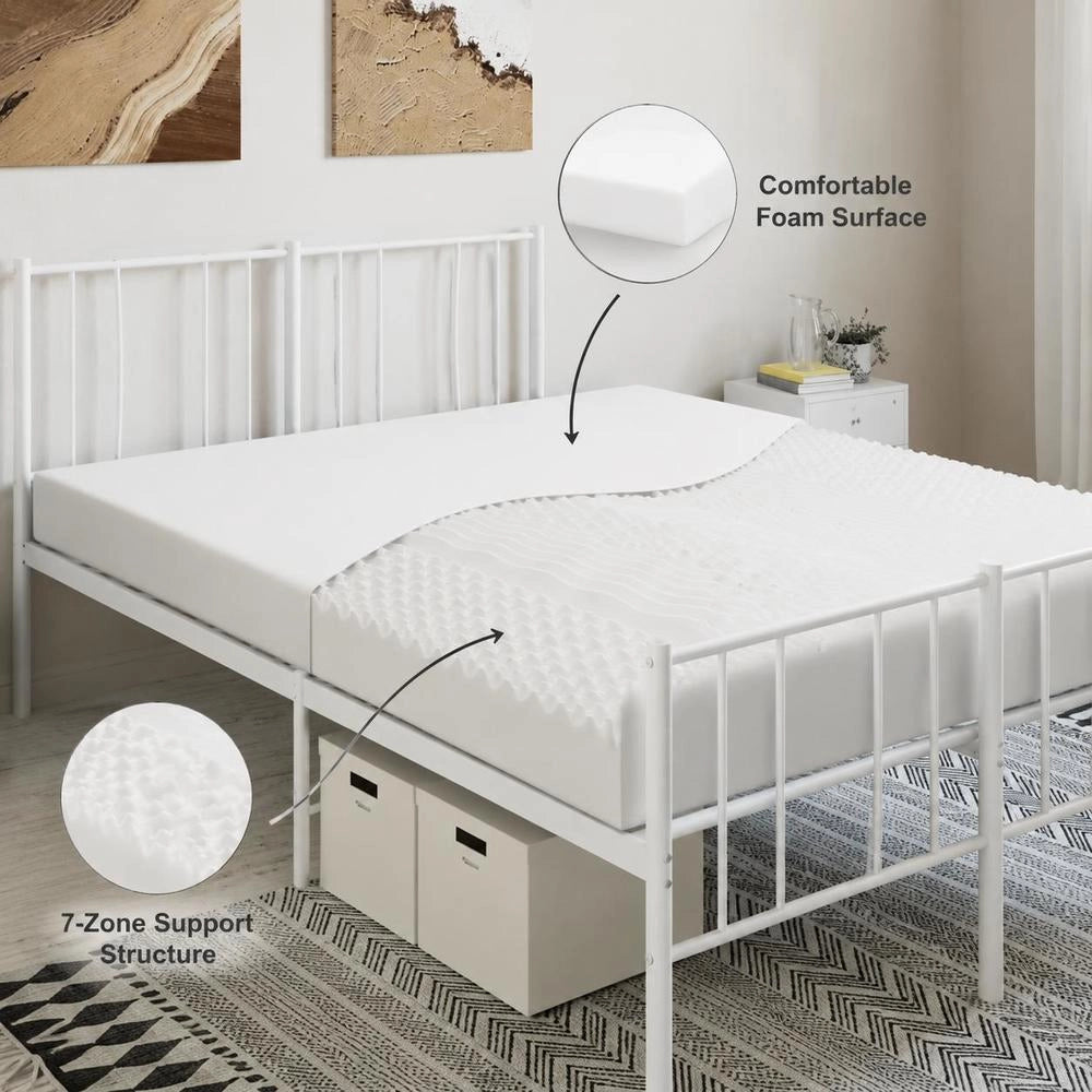 Foam Mattress White 120x200 Cm 7-zone Firmness Level 20 ILD