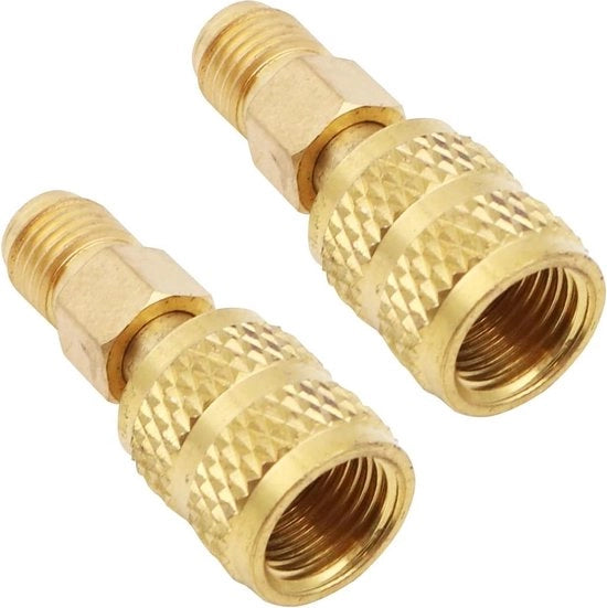 Adattatore R410a 2 pezzi AVA-20B 1-4SAE a 5-16SAE per valvola di ricarica del condizionatore d'aria raffreddamento