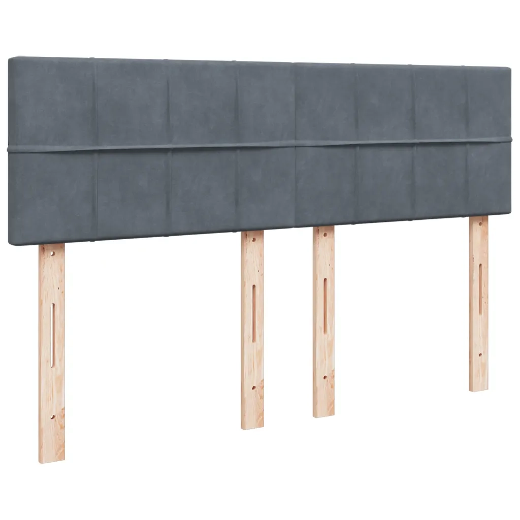 Giroletto a Molle con Materasso Grigio Scuro 160x200 cm Velluto 3286355