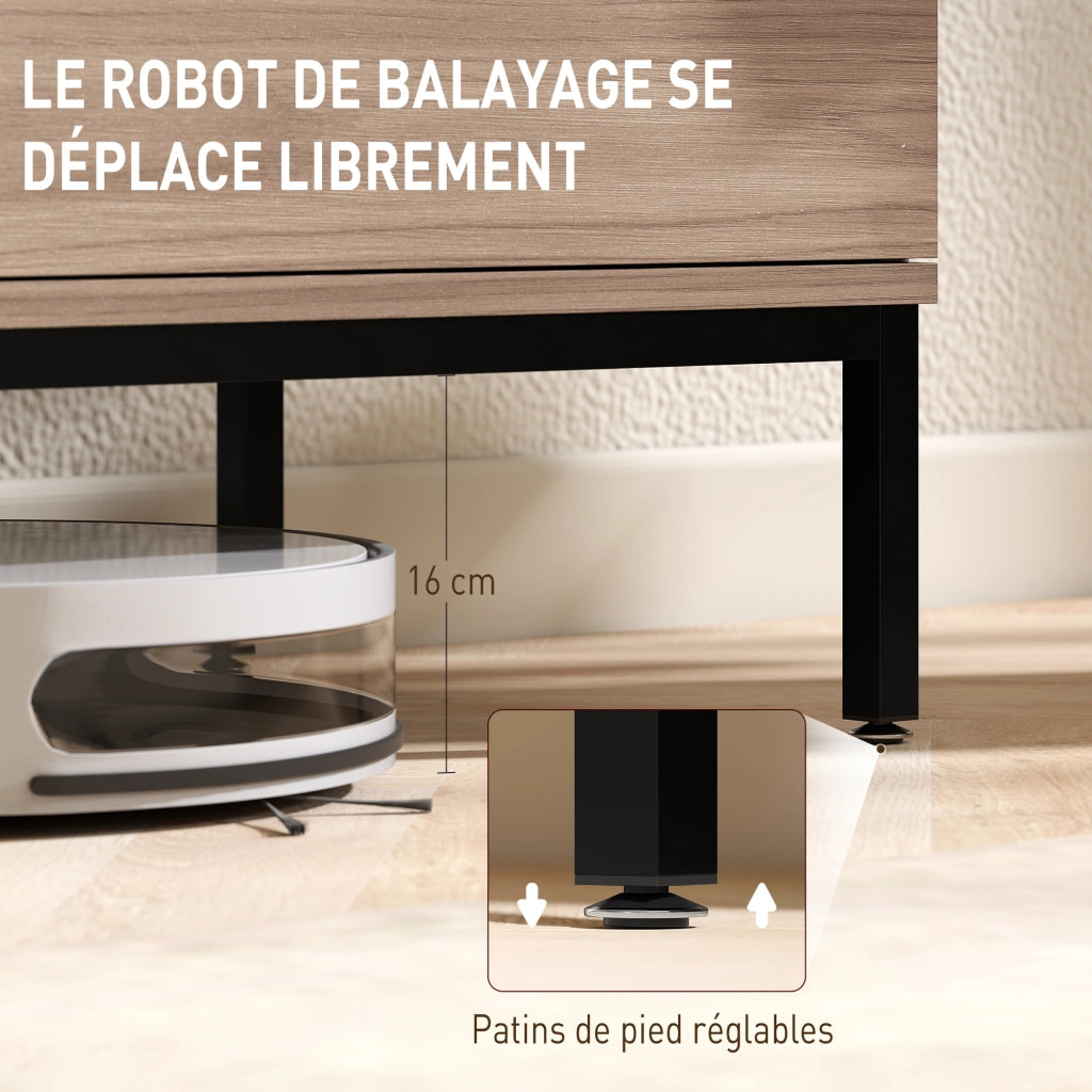 Mobile TV per televisori fino a 60 pollici con 2 ante e ripiano in vetro regolabile ¨C zephmum ¨C grigio 140x40x49.5cm