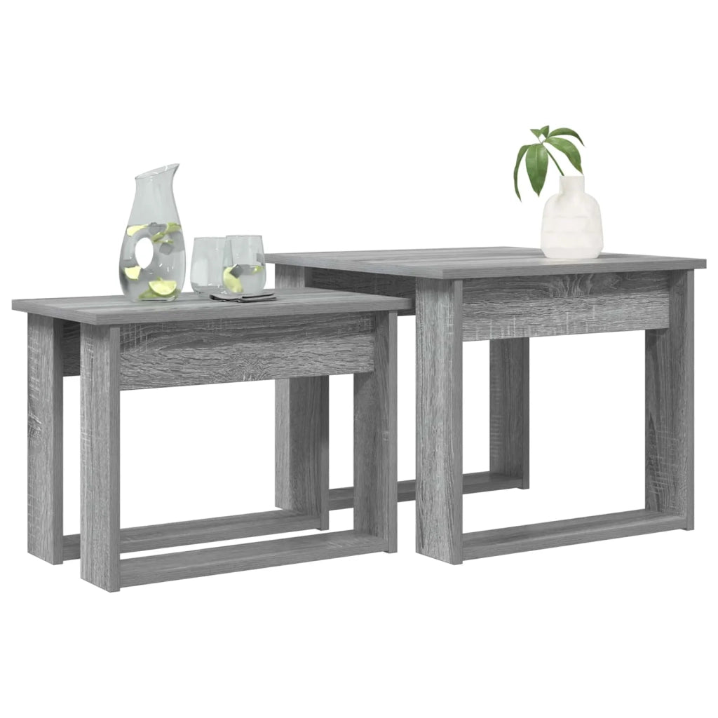 Set di Tavolini da Caffè 2 pcs Grigio Sonoma Legno multistrato 8000129