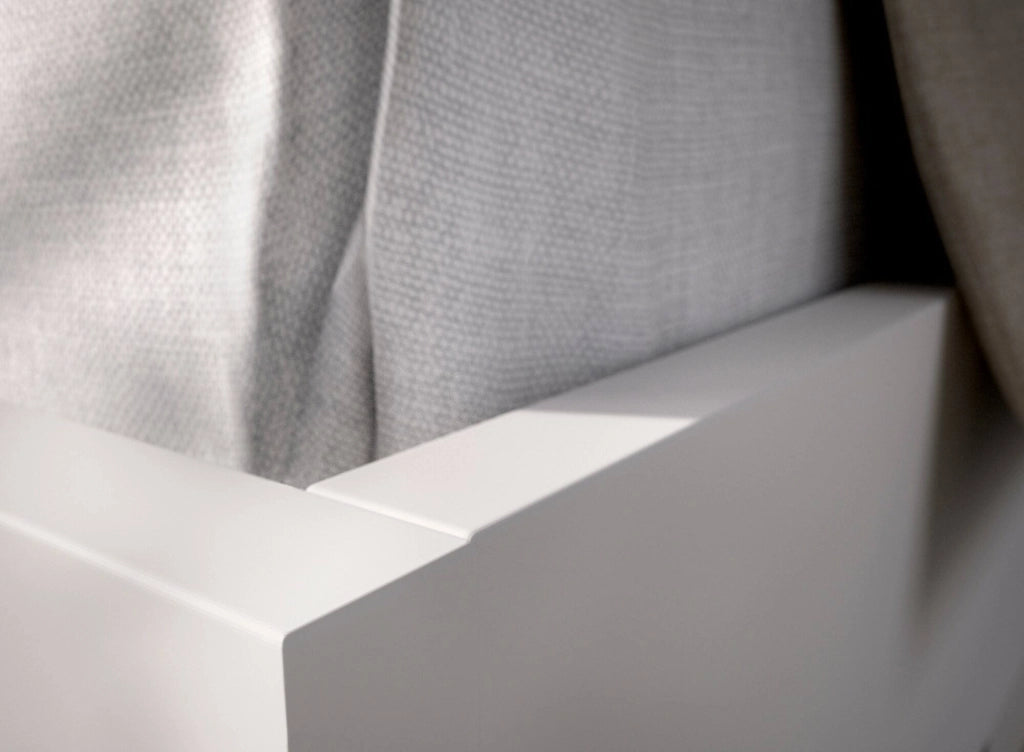 Letto matrimonialeLupit, Sommier per camera da letto, Giroletto per stanza, Struttura porta materasso, 266x205 h100 cm, Bianco