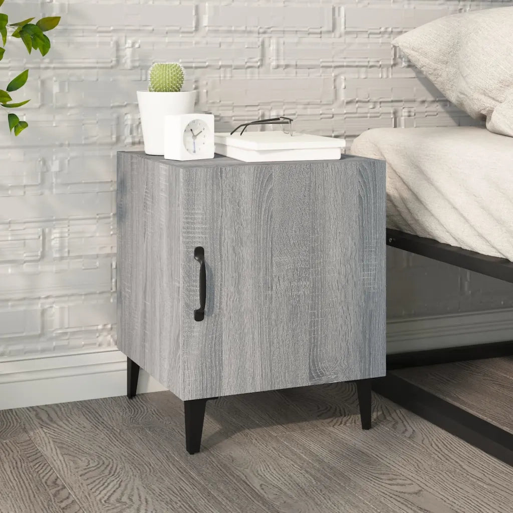Comodini 2 pz-Set di 2 Tavolino da notte Grigio Sonoma in Legno Multistrato 702251