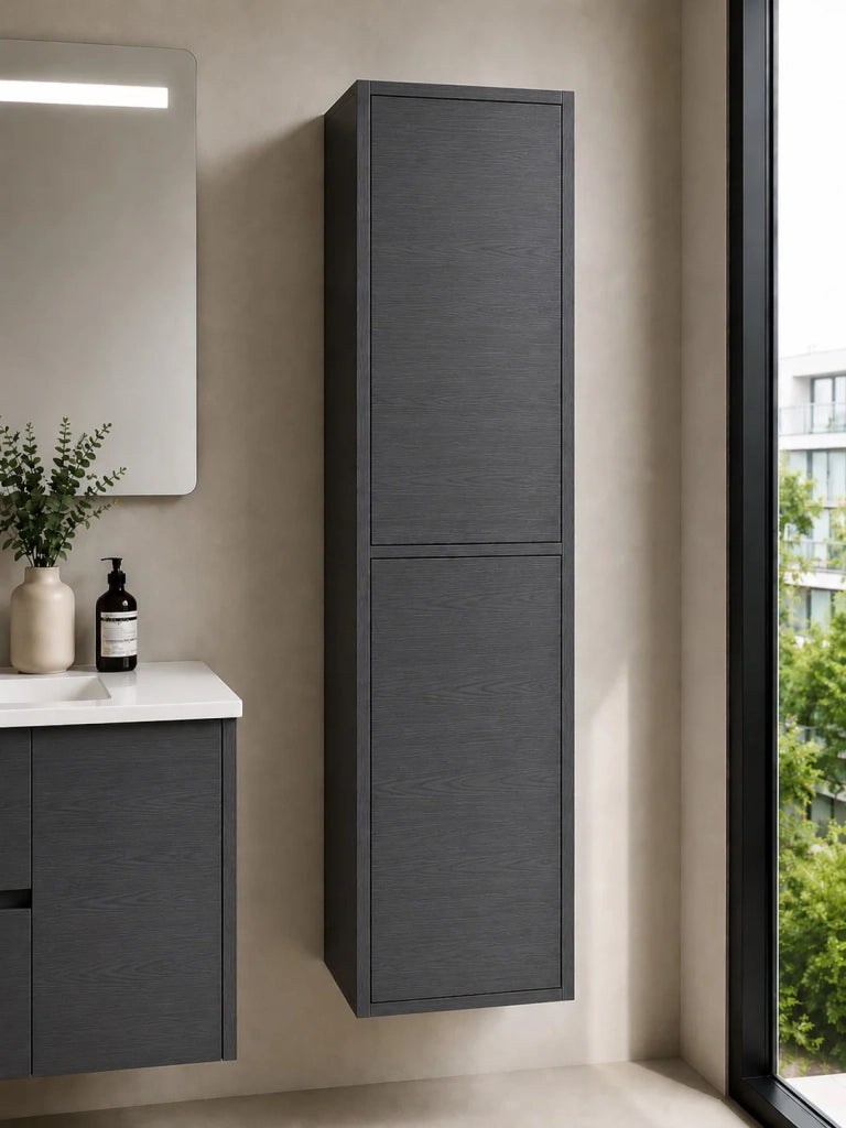 Mobile bagno con lavabo ORIGENBATH SAMOS senza specchio 80x45 cm grafite con colonna