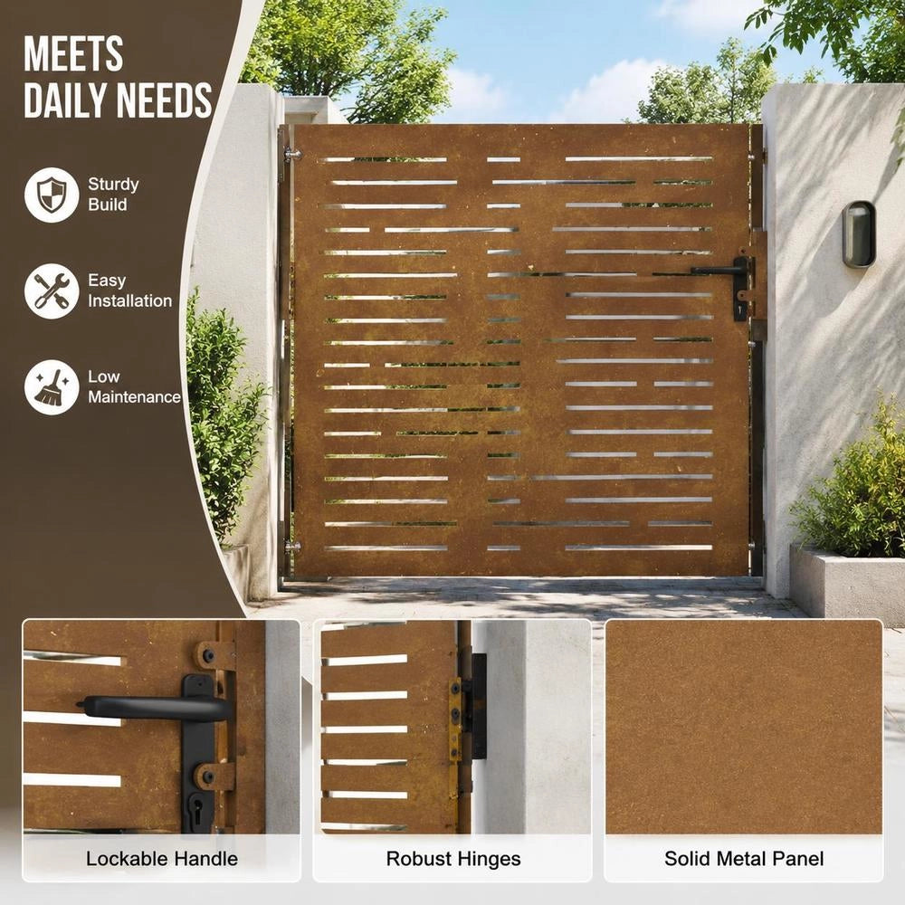 Garden Gate 85x150 Cm Corten Steel Square Design