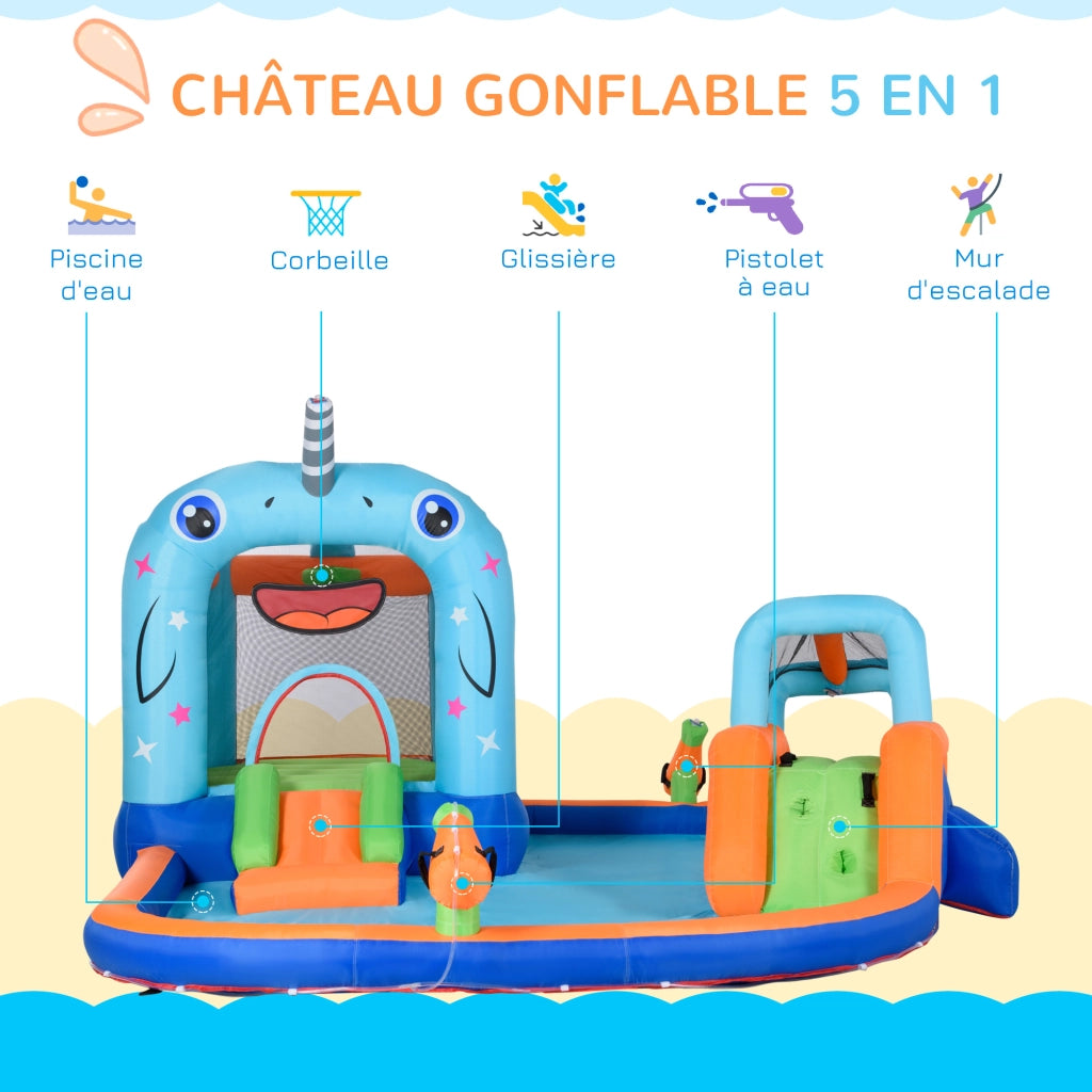Castello gonflabile con toboga e piscina ¨C zephmum ¨C 420x370x230 cm multicolore