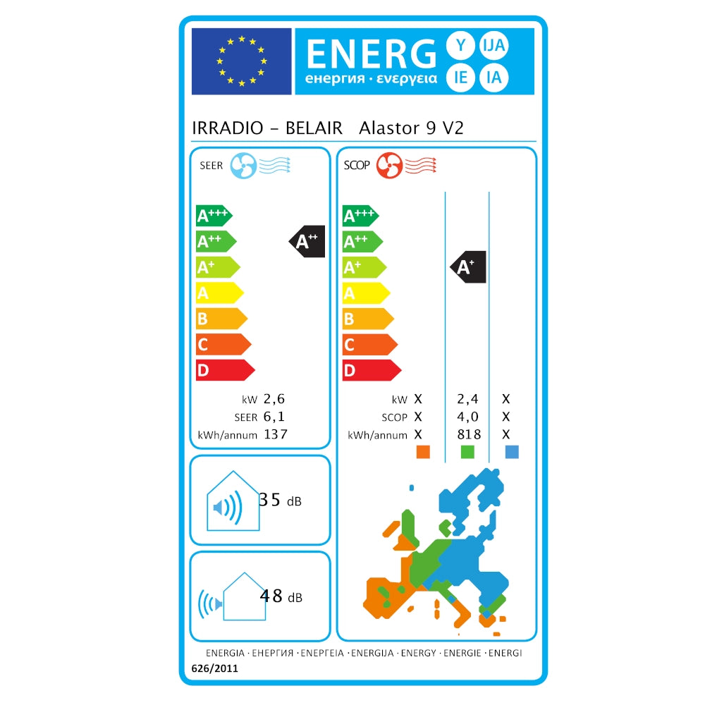 Climatizzatore Inverter Pompa di Calore KIT ALASTOR 9 9000 BTU R32 WiFi Ready per 25 m²