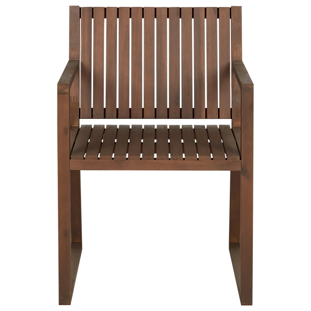 Set di 8 sedie da giardino in legno di acacia marrone con cuscini di seduta grigio resistenti all'acqua