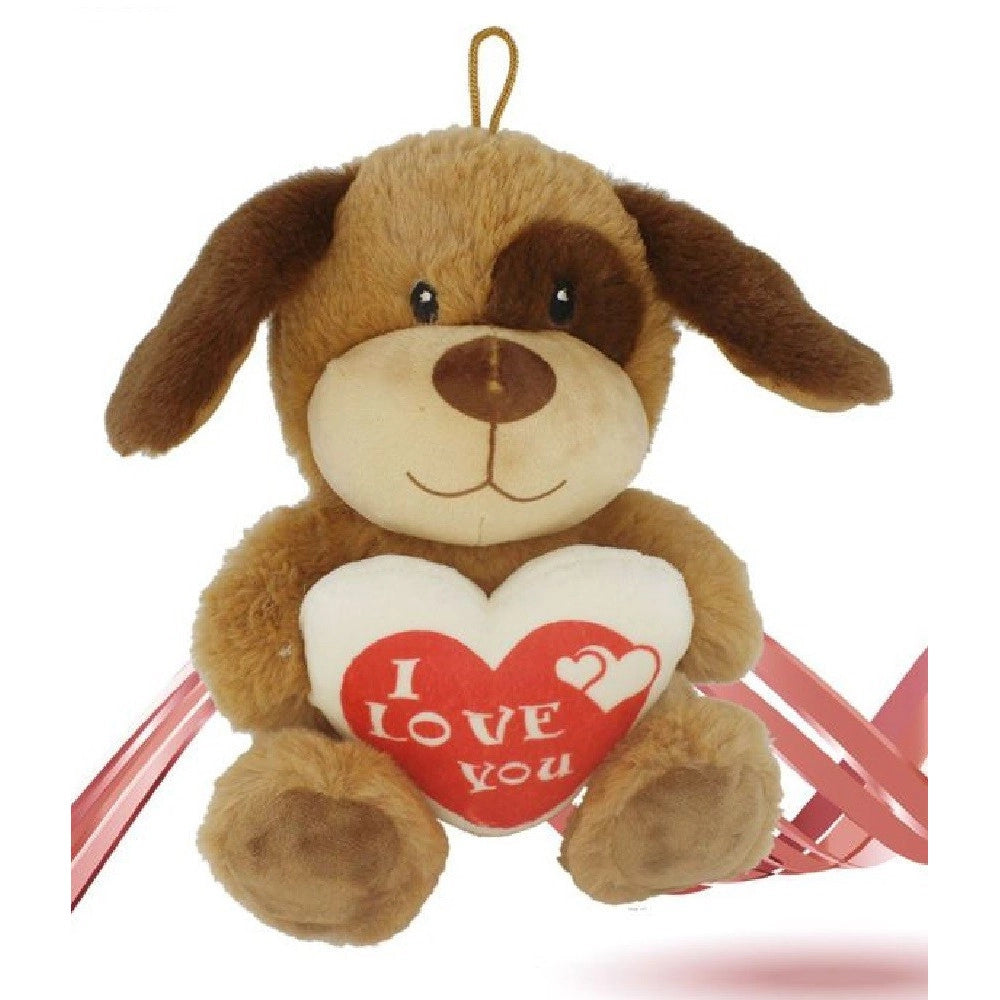 Trade Shop - Cane Peluche Con Cuore Scritta "i Love You" 22cm Con Laccio San Valentino 93697 -