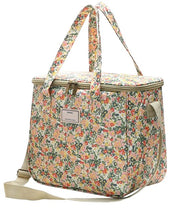 Tas Geïsoleerde Pic-Nic Grande con Cuscino Isolante, Impermeabile e Tessuto con Disegno di Fiori, con Cinturino Regolabile e Capacità di 11,25L, colore A-Beige