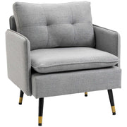 EasyComfort Poltrona Moderna in Tessuto con Seduta Imbottita e Gambe in Acciaio, 76x68x80 cm, Grigio