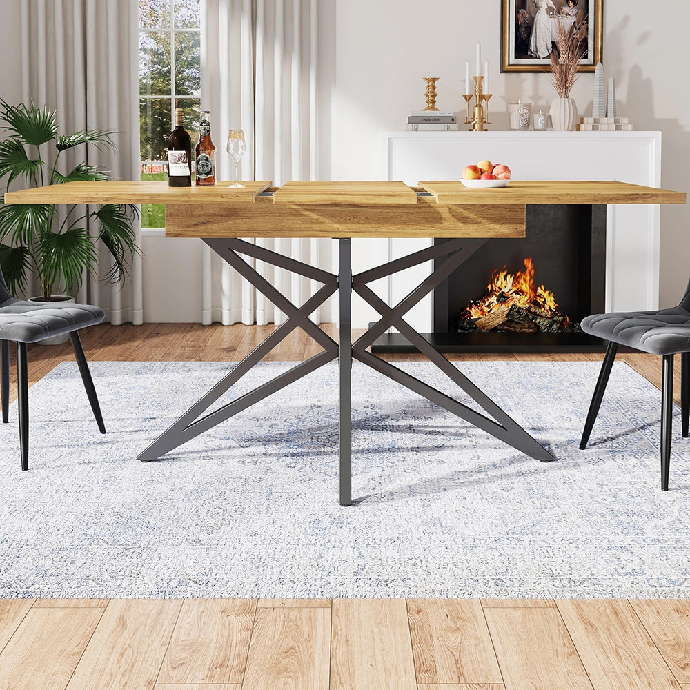 Tavolo allungabile - Xylo - 120-160x80cm noce/marmo gambe stella