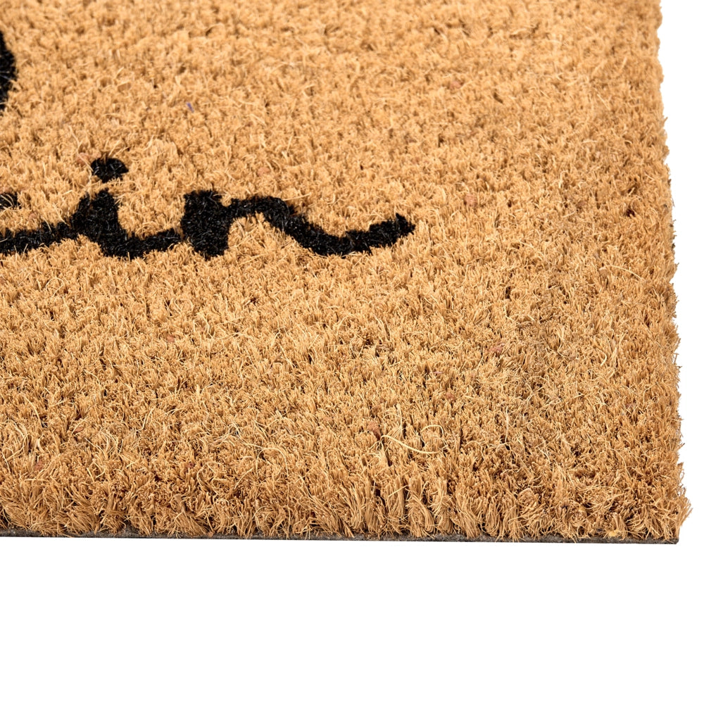 Zerbino di benvenuto in fibra di cocco antiscivolo 60 x 90 cm con supporto in PVC Motivo zucca naturale