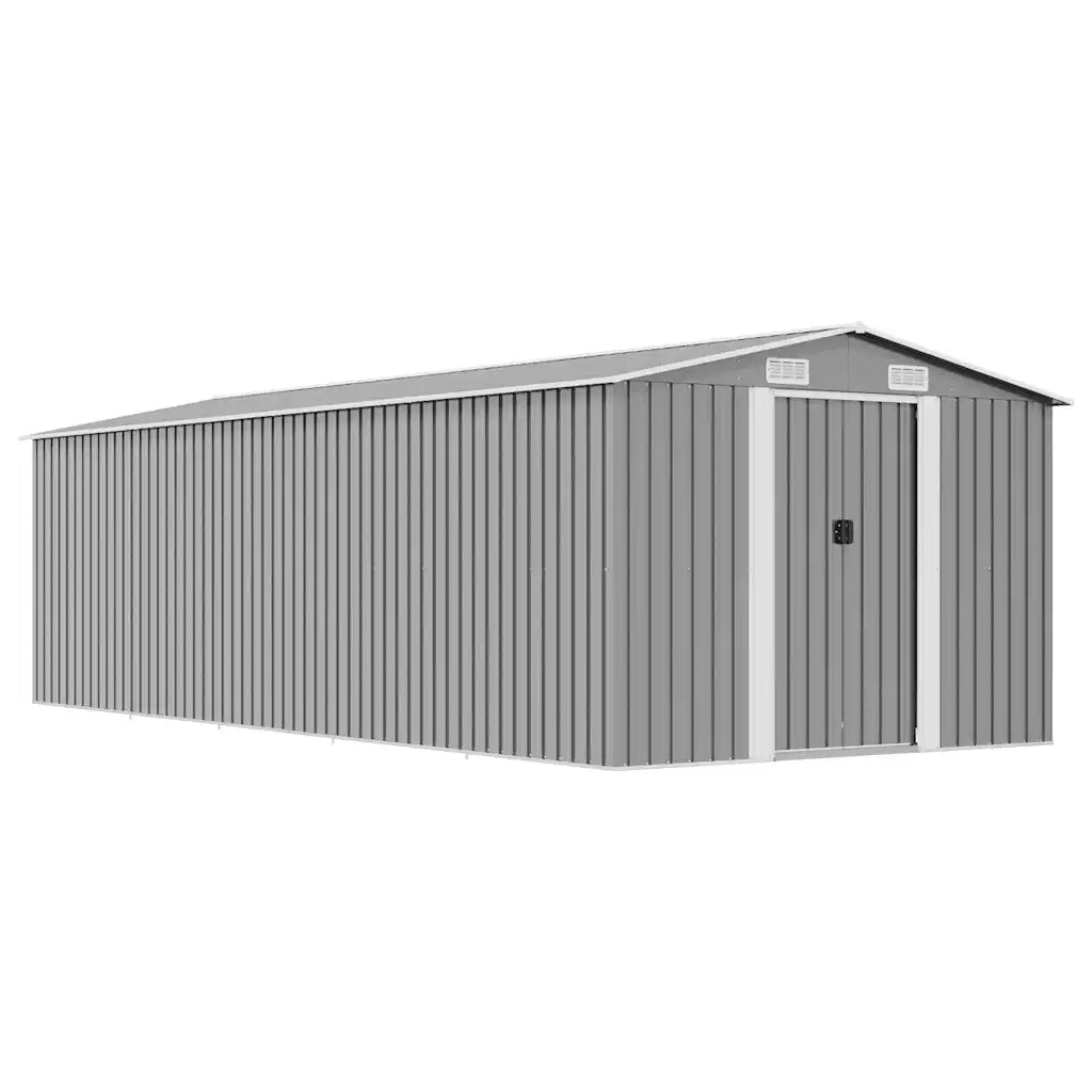 Capanno da Giardino 257x580x181 cm in Metallo Grigio cod mxl 65875