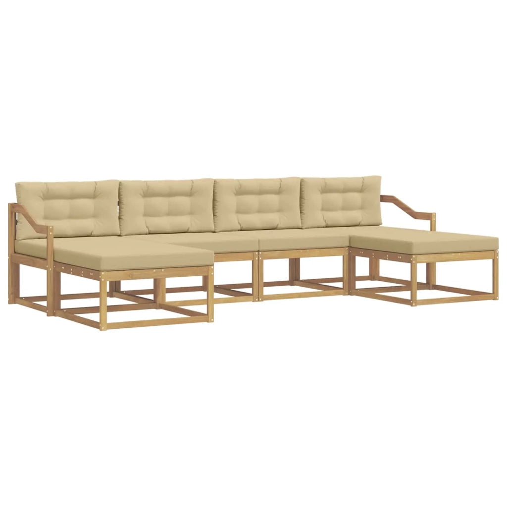 Set di divani da esterno 6 pz Bianco e Beige 3386847