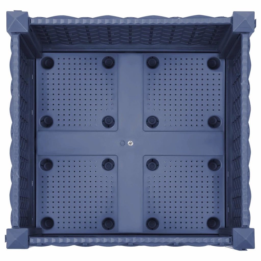 Vaso da Giardino con Ruote Blu Grigio 40 x 40 x 33 cm PP 3422906