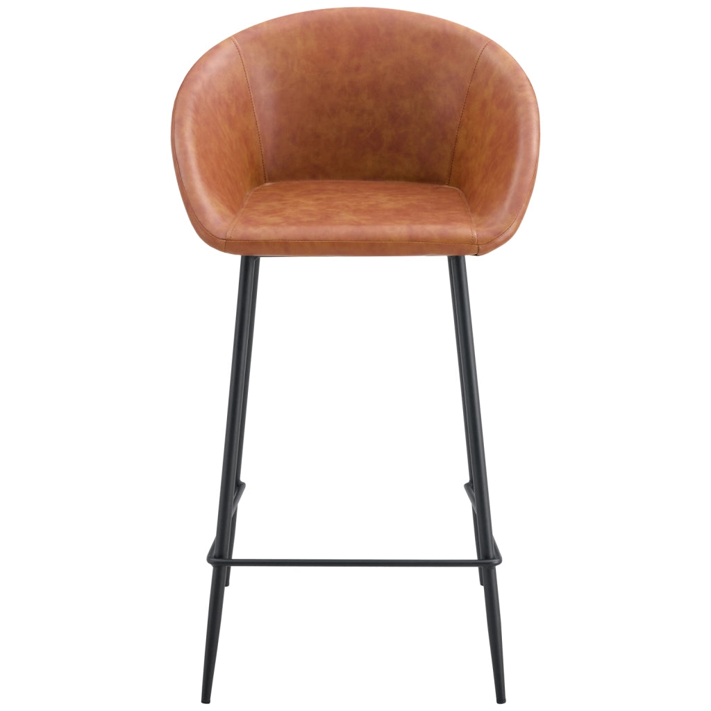 Set di 2 sgabelli da bar ACHILLE in similpelle cognac
