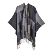 Nuova sciarpa/scialle da donna, in jacquard dal design retr¨° e alla moda, divisa in due, spessa e calda.