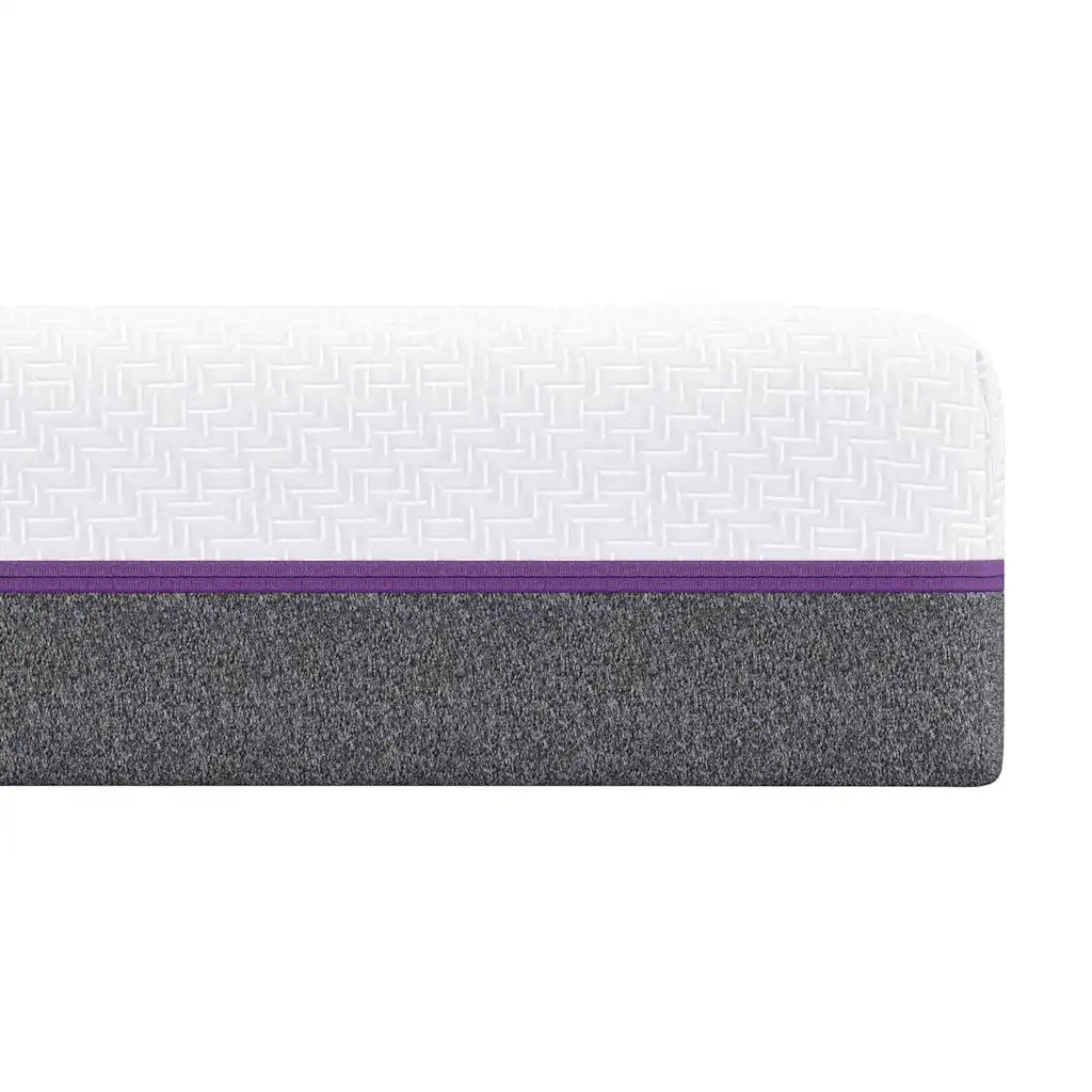 Materasso Bianco e Grigio 90 x 200 cm Tessuto Jacquard 4106326