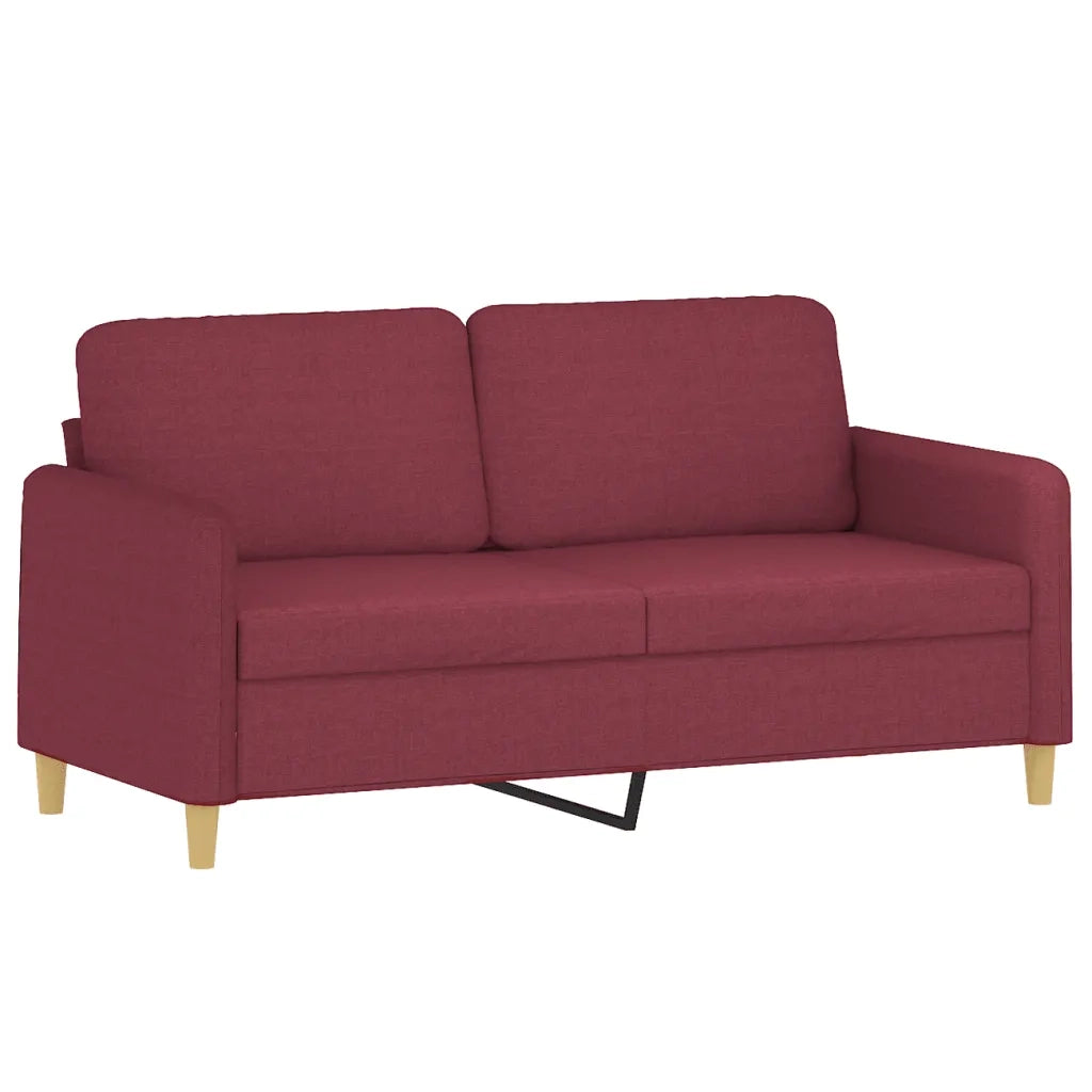 Divano a 2 Posti con Cuscini Rosso Vino 140 cm in Tessuto 3200915