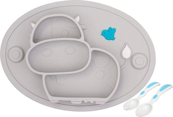 Tavola per Bambini con Comparti - Piatti per Bambini con Cupo di Adesione - Allenamento per l'Autocucinazione