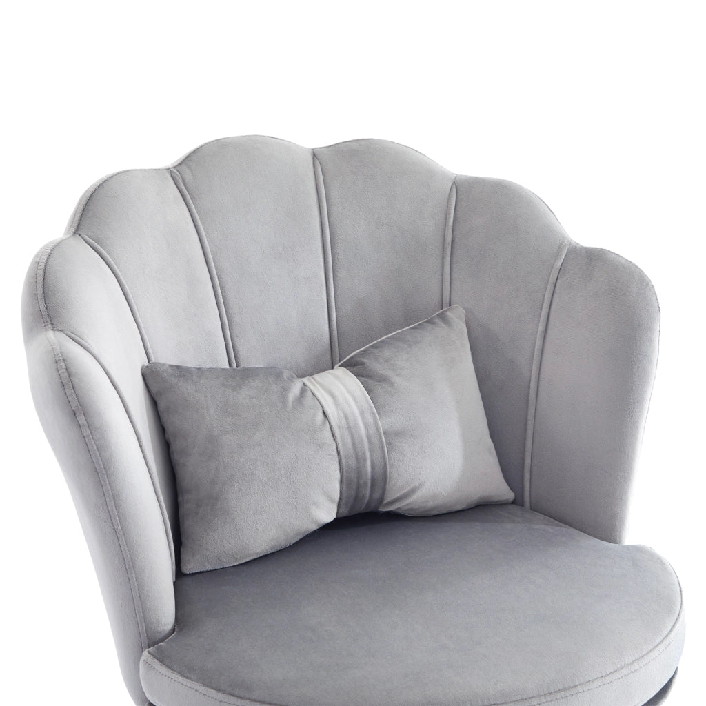 SEDIA Girevole Regolabile in Altezza 55x62x73-83 cm Velluto Grigio