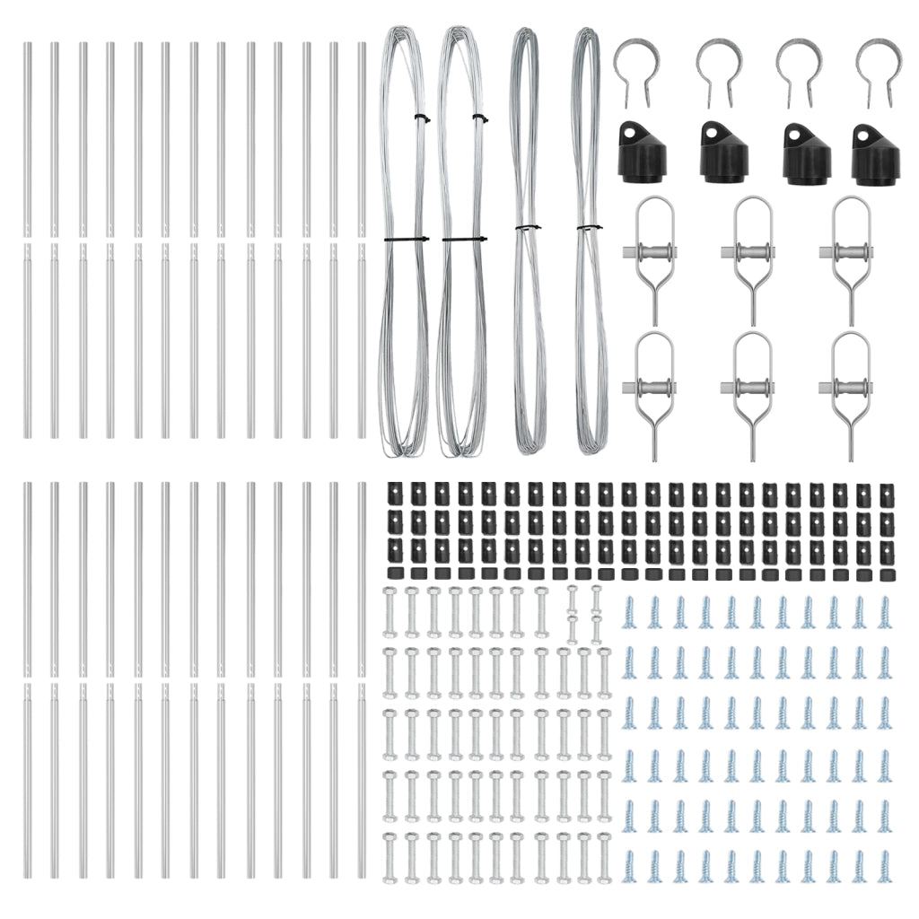 Pali della recinzione  26 pezzi Ã˜32 mm 150 cm Acciaio zincato