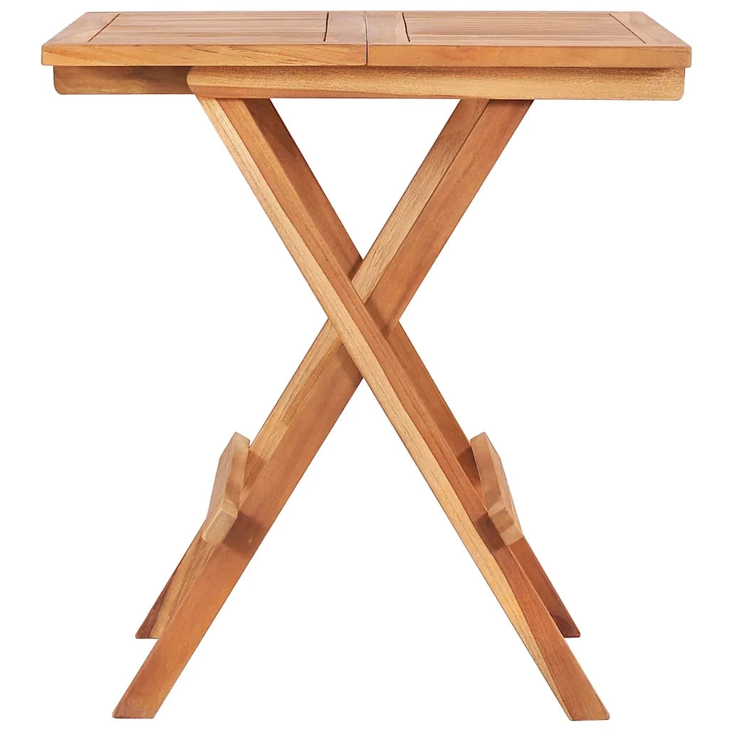 Set da Bistrot 3 pz | Set Salotto da Giardino con Cuscini Crema in Legno Massello di Teak