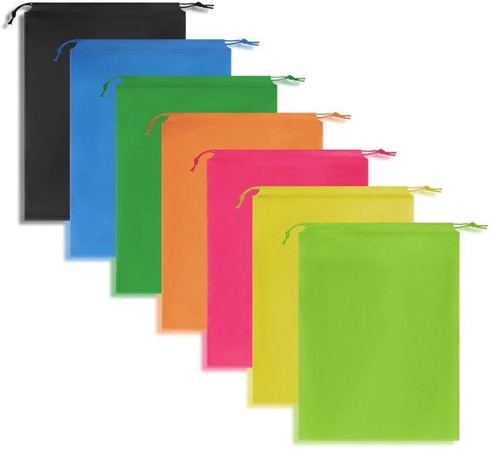 Borsa portatile per scarpe 7 pezzi - Stoffa impermeabile - Non tessuto - 40x30 cm - Separazione tra scarpe e abbigliamento