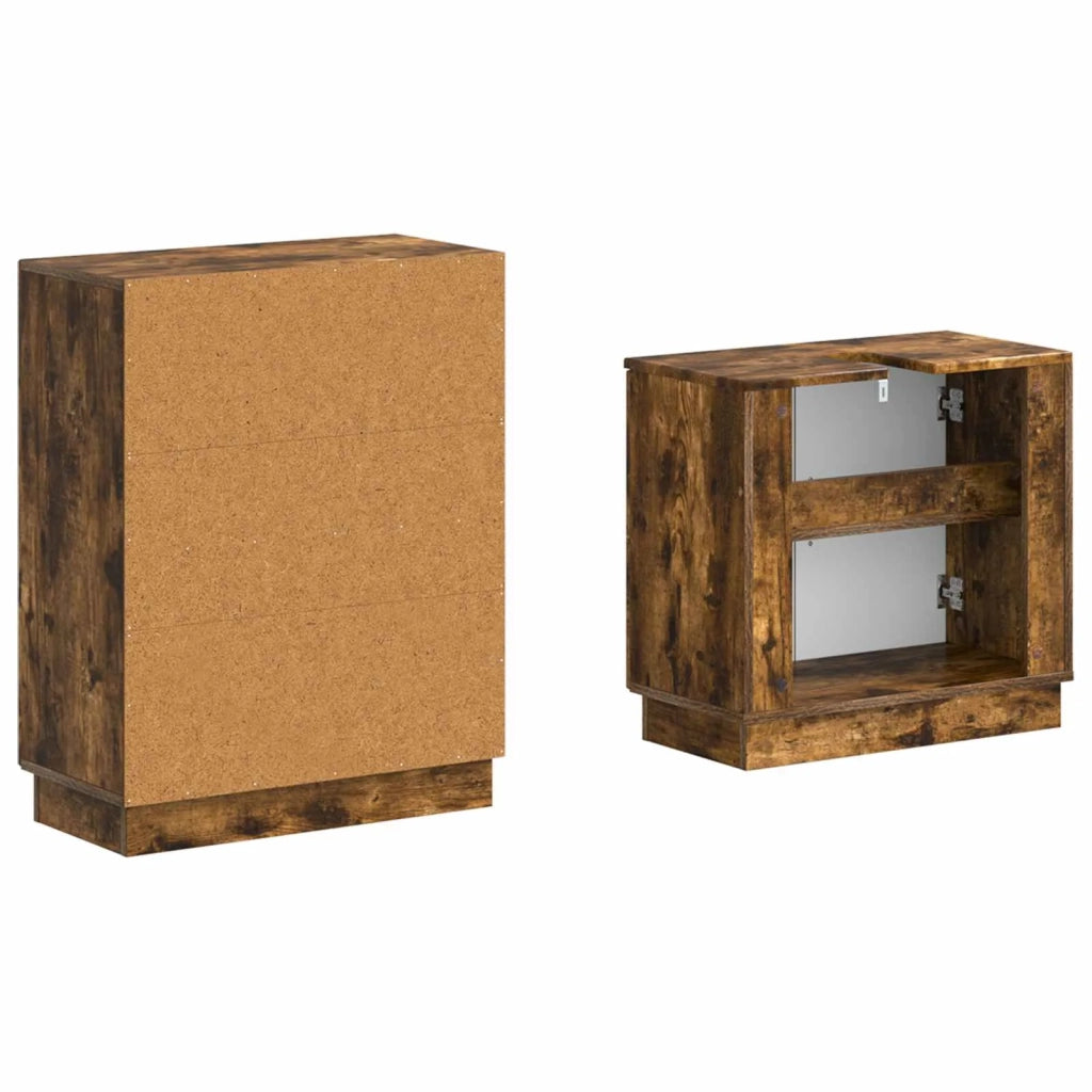 Set di Armadi da Bagno da 2 Pezzi HOORN Rovere Fumo 3417635