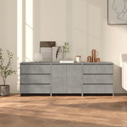 Credenze 3 pz Grigio Cemento in Legno Multistrato 3098068