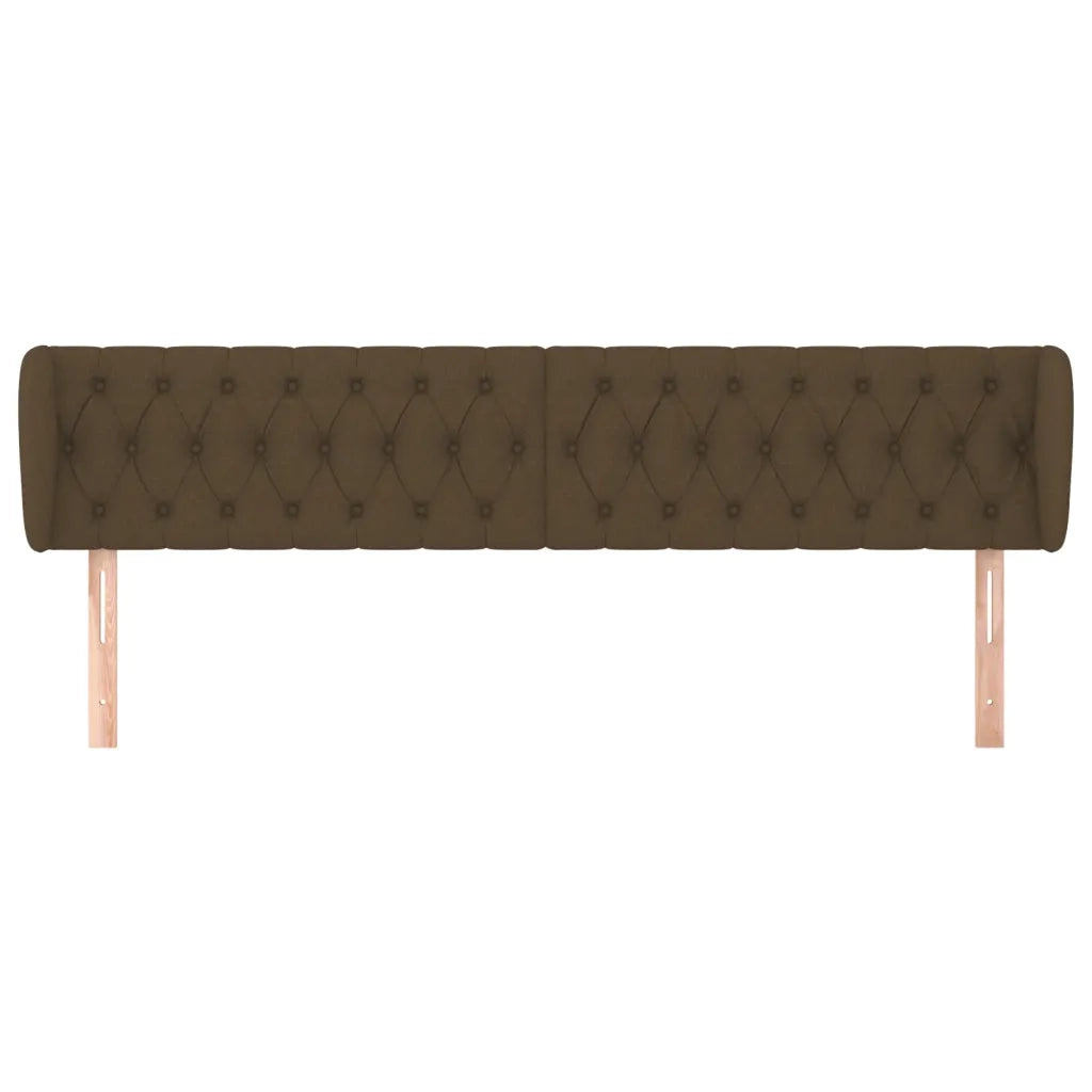 Testiera ad Orecchio-Testata con Orecchie Marrone Scuro 183x23x78/88 cm in Tessuto 161241