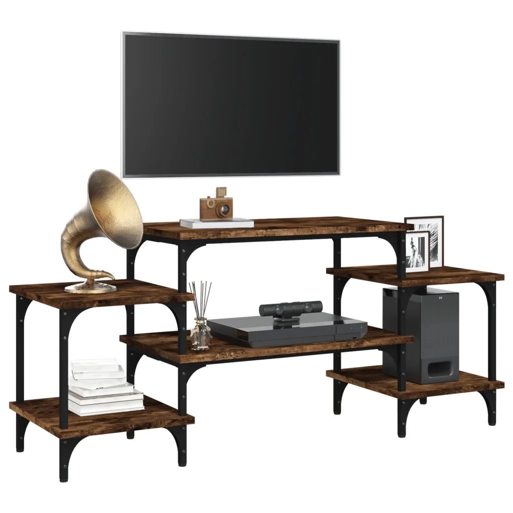 Mobile Porta TV Rovere Fumo 117x35x52 cm in Legno Multistrato 826317