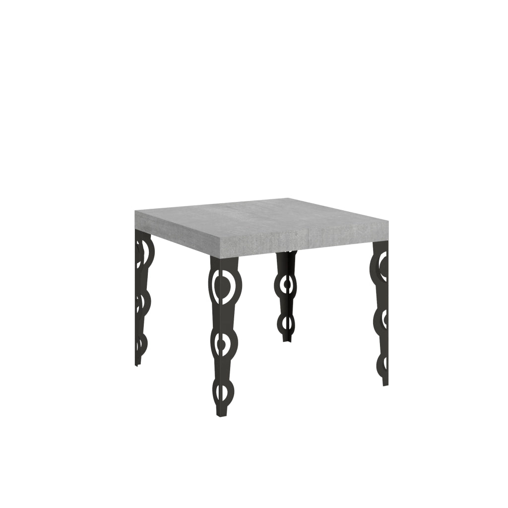 Tavolo allungabile 90x90/246 cm Karayan Cemento telaio Antracite