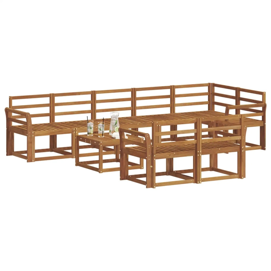 Set di divani da esterno 9 pcs Naturale