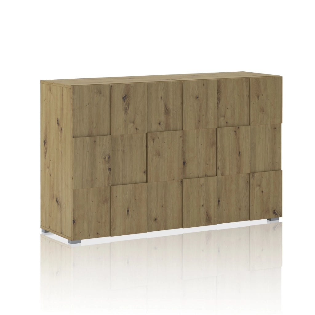 Madia 3 ante effetto legno finitura rovere cm. H.84,5 x L.138 x P.42