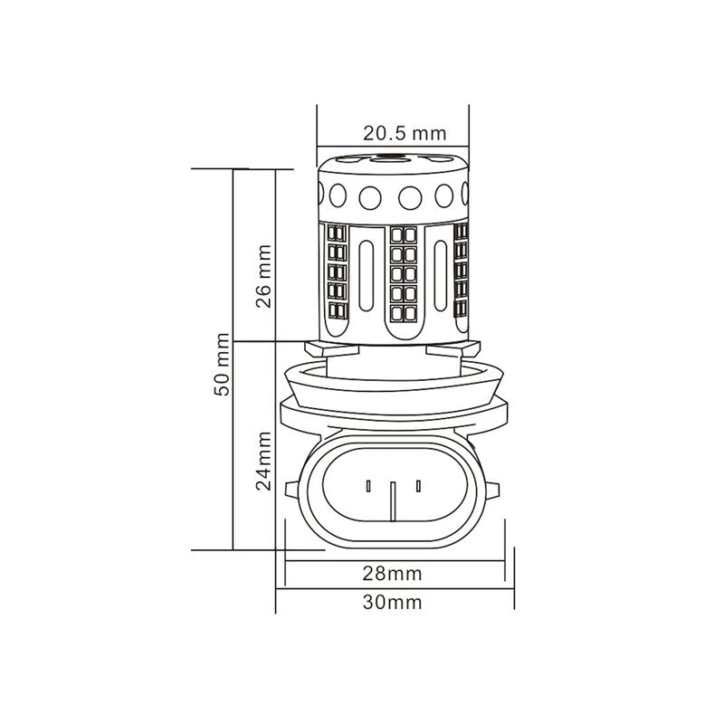 Lampada Led H8 H11 12V 21W Canbus Bianco Con Ventola In Testa Per Luce Fendinebbia