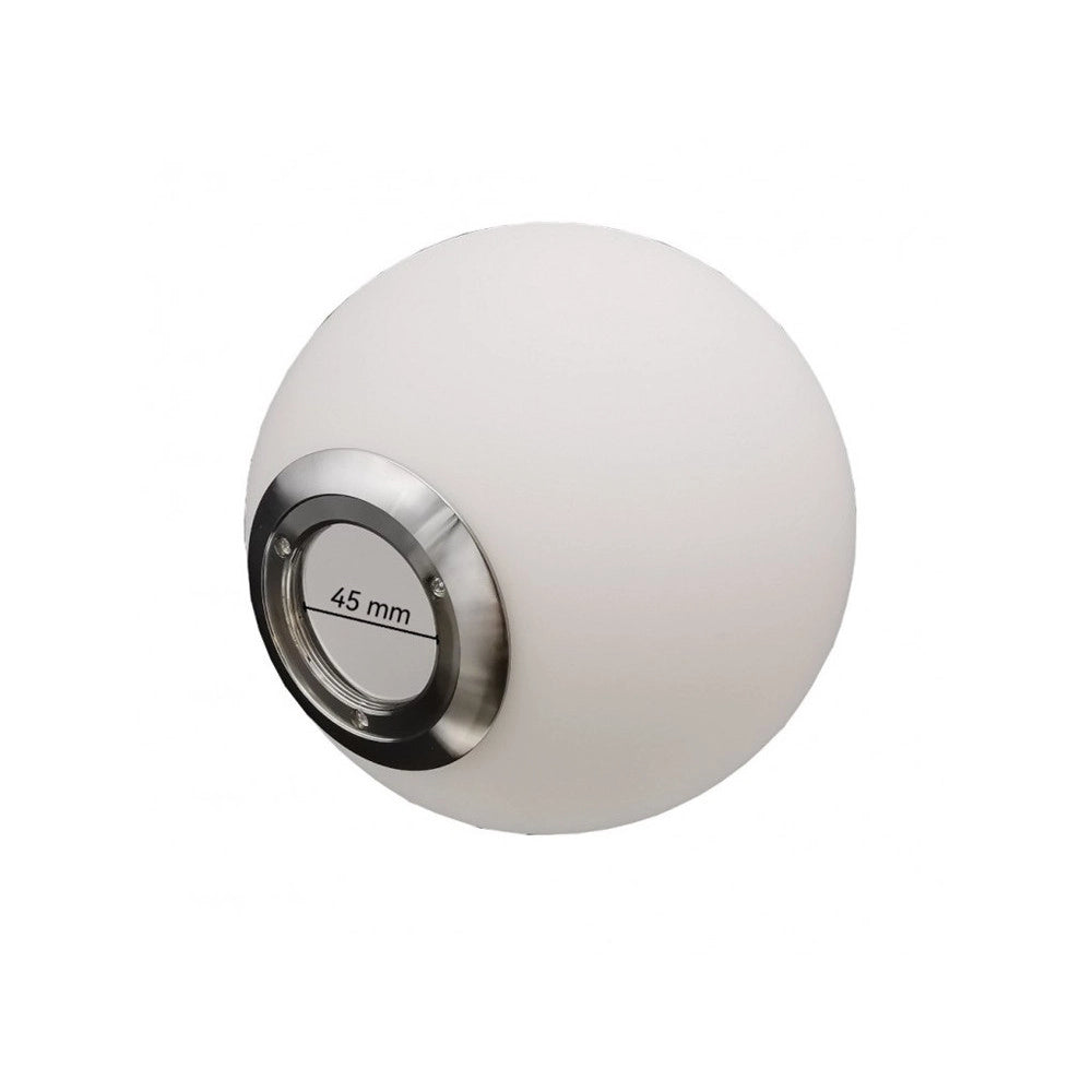 Trade Shop - Lampadario A Sospensione Attacco E27 Argento Con Sfera Vetro Moderno Minimal 33474 -