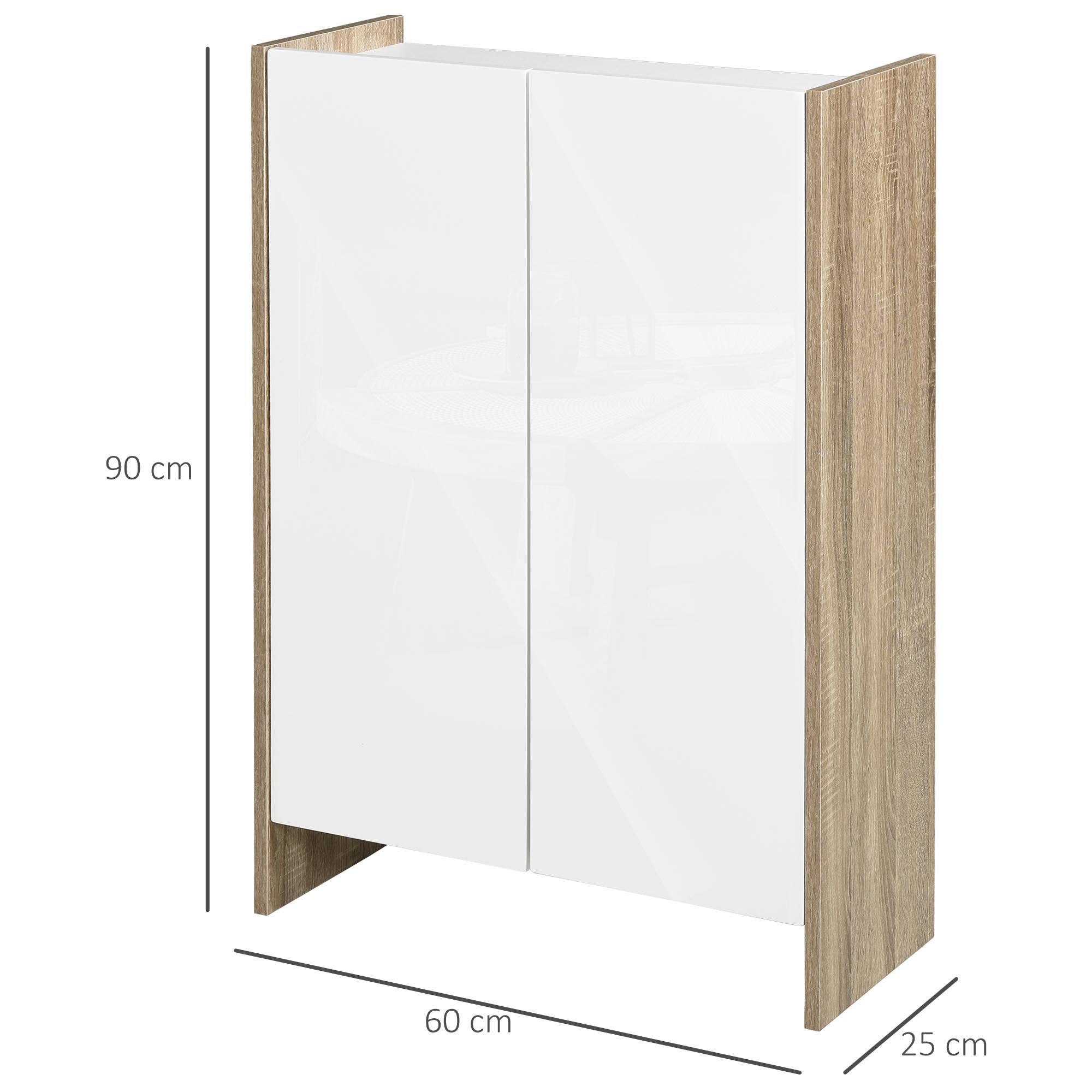 Mobile Armadietto 2 Ante 60x25x90 cm in Truciolare  Bianco