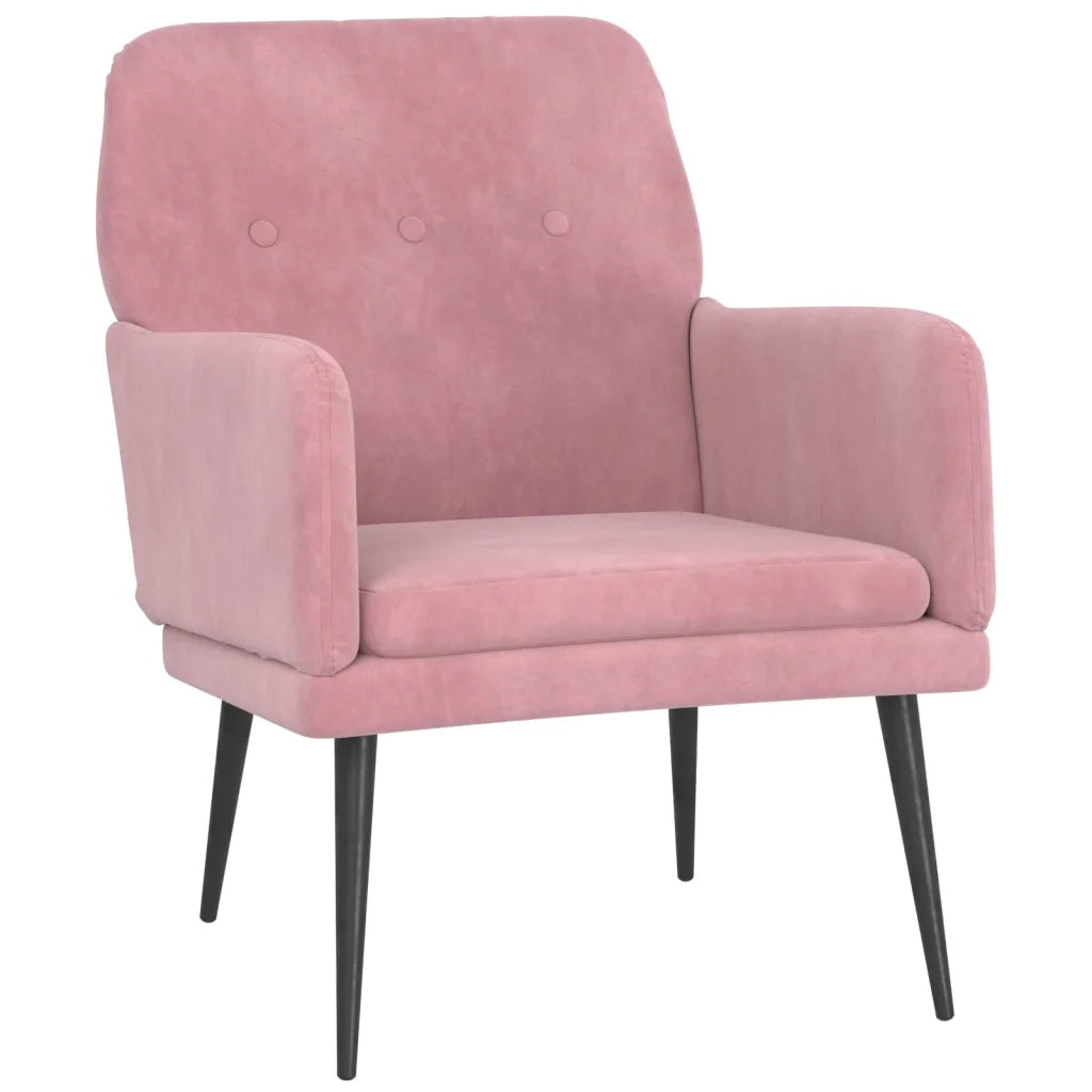 Poltrona | Sedia Relax Rosa 62x79x79 cm Velluto