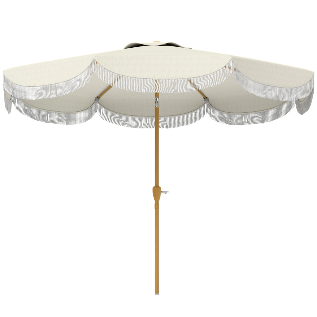 Ombrellone da giardino 270 cm ¨C zephmum ¨C beige con frange