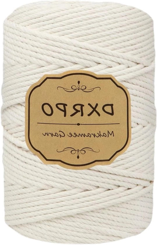Filato di cotone macramé 4 mm x 120 m - per tenda, decorazione, hanger e altro