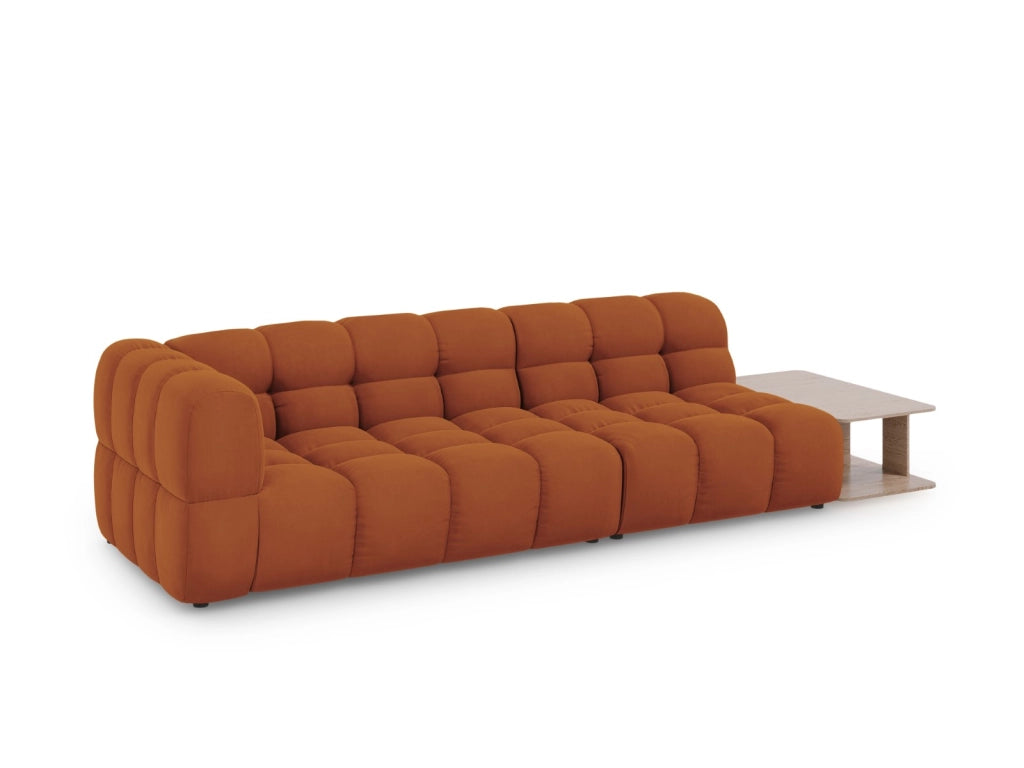 Cosmopolitan Design - Divano modulare destro "Sky" 4 posti in velluto terracotta 