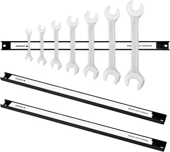 Striscia magnetica per officina - 45 cm di lunghezza - con materiali di fissaggio - 3 pezzi