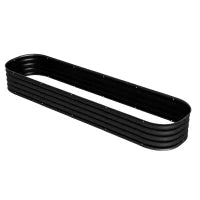 Fioriera Rialzata Quadrata da Giardino in Acciaio Modulabile per Verdure, Piante, Fiori, 240 x 62 x 30cm, Nero