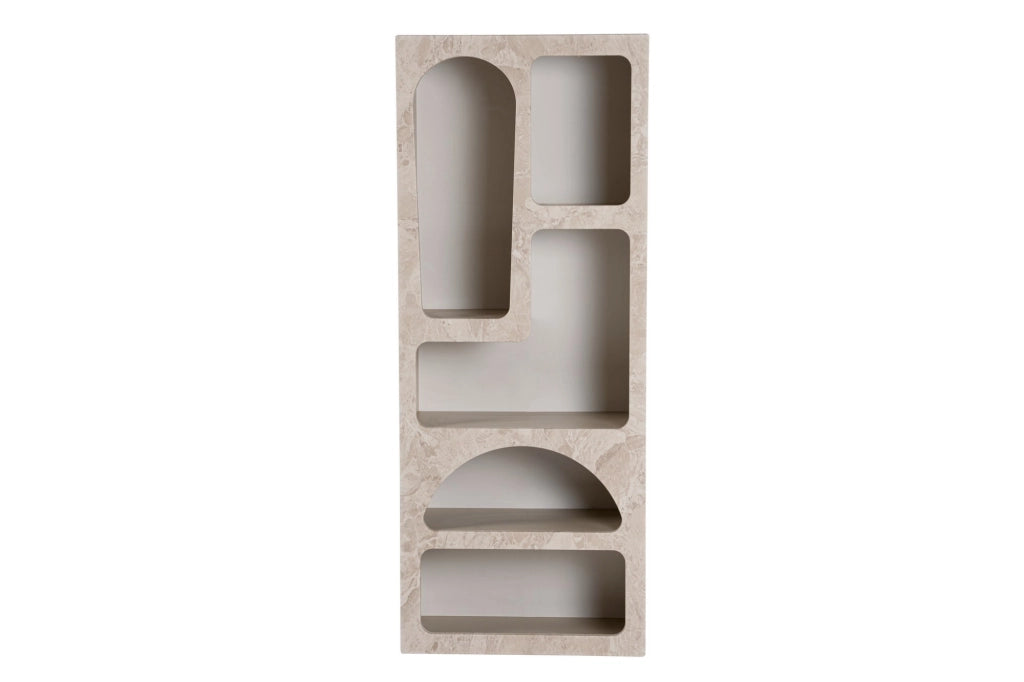 Libreria in legno "Venüs" 60 x 32 x 150 cm - marmo travertino