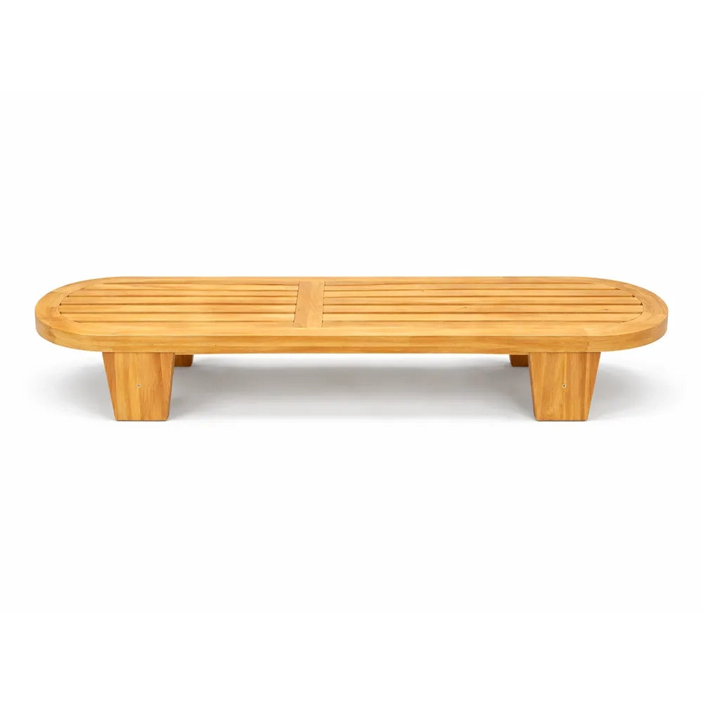 Lettino Ovale con Cuscino in Legno Teak - Sumba