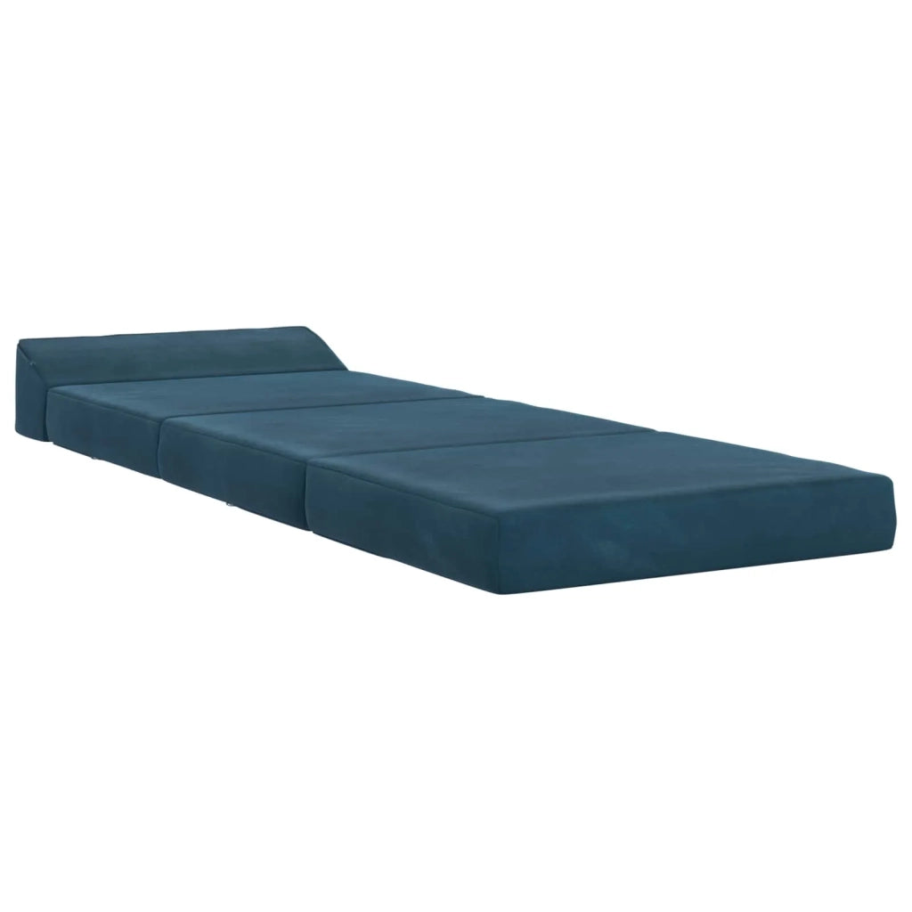 Divano Letto Pieghevole Blu 200 x 70 x 10 cm Velluto 900023