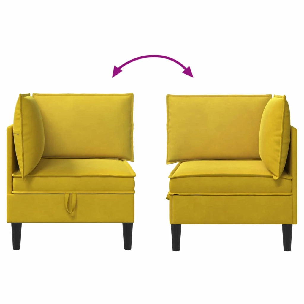 Divano con Stoccaggio Giallo Velluto