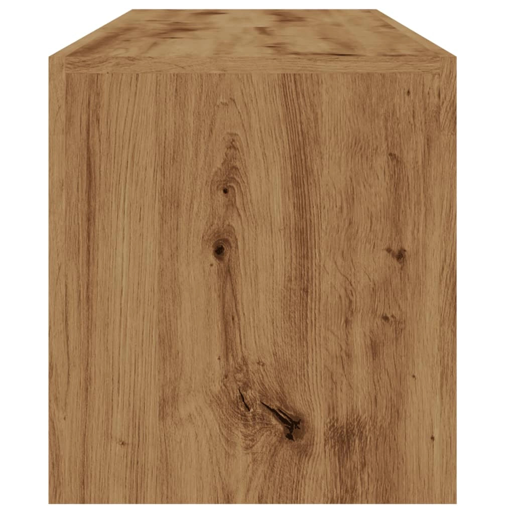 Mobile TV multimediale mensola per TV credenza mobile TV sala da pranzo soggiorno camera da letto con luci a LED rovere lavorato a mano legno ingegnerizzato marrone 02_0026706